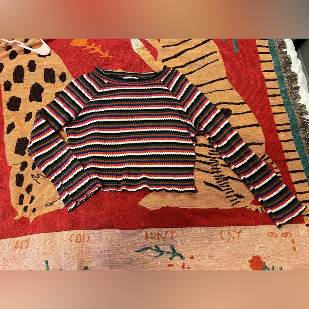 Multicolored Striped Crop Top